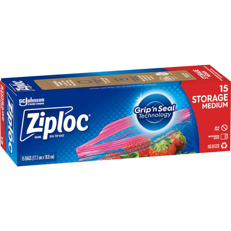 Ziploc Storage Bags Medium, versatile food storage bags with easy-open tabs and tight seal, perfect for meal prep and organization.