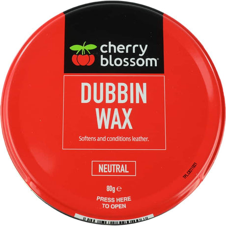 Cherry Blossom Dubbin Wax in Neutral for conditioning, waterproofing, and protecting smooth leather footwear and goods.