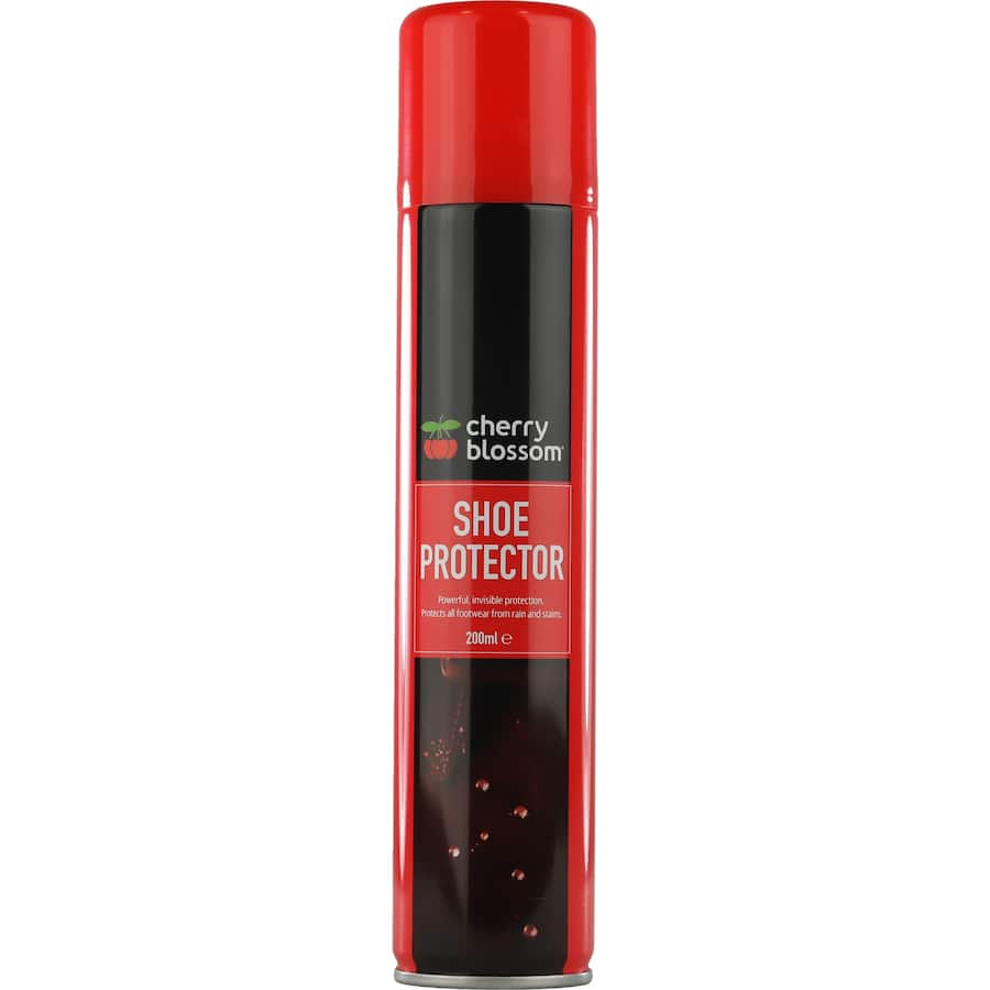 Cherry Blossom Shoe Protector, a lightweight spray that shields shoes from dirt, stains, and scuffs while being eco-friendly.