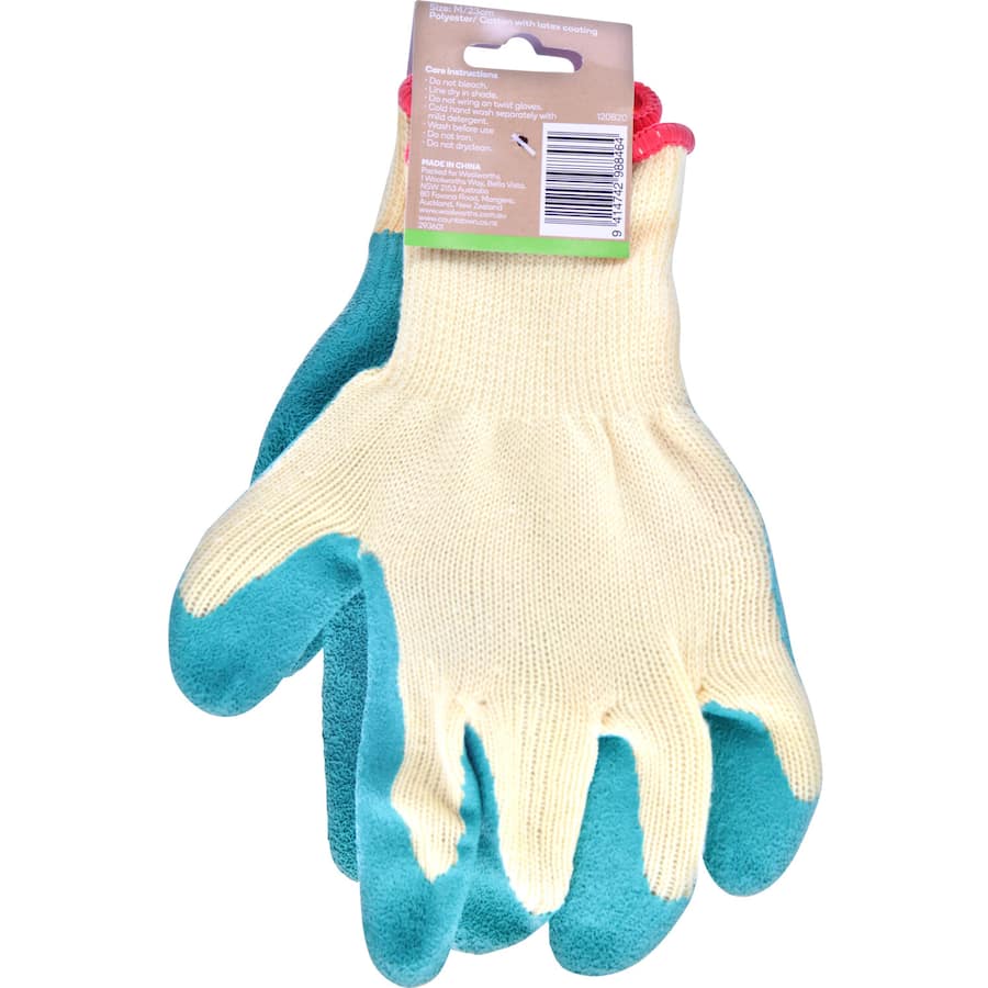 Vibrant green latex garden gloves with knit design, offering comfort, durability, and excellent grip for all gardening tasks.