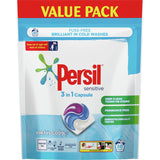 Persil Laundry Capsules 3 In 1 Sensitive Value Pack for effective, gentle laundry care, dermatologically tested, and stain-fighting.