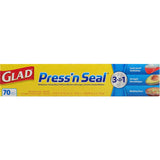Glad Plastic Wrap Press N Seal features a leak-proof, airtight seal with Griptex technology for versatile food storage and freshness.