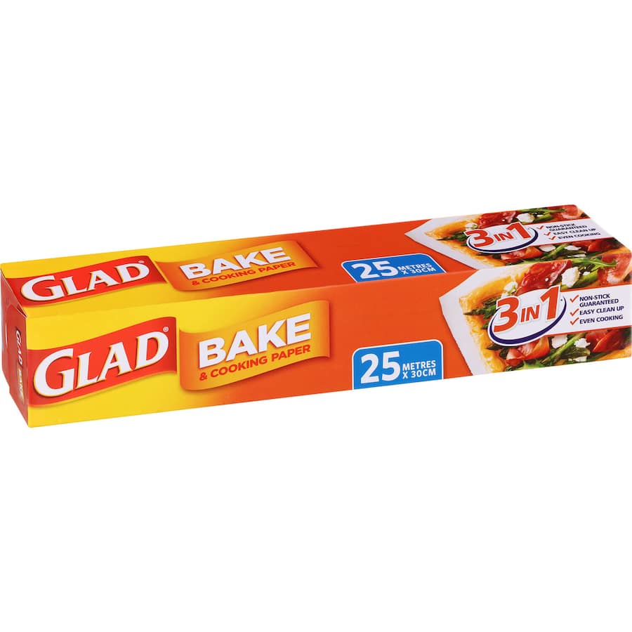 Non-stick Glad Baking Paper, perfect for baking, roasting, and easy clean-up, ideal for all cooking enthusiasts.
