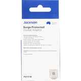 Vertical surge protector with multiple outlets for safe power management of electronics in home or office settings.