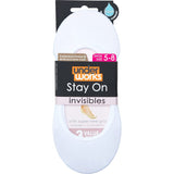 Underworks Ladies Invisible Footlets in soft fabric, size 5-8, feature a non-slip cuff for stylish, comfortable wear.
