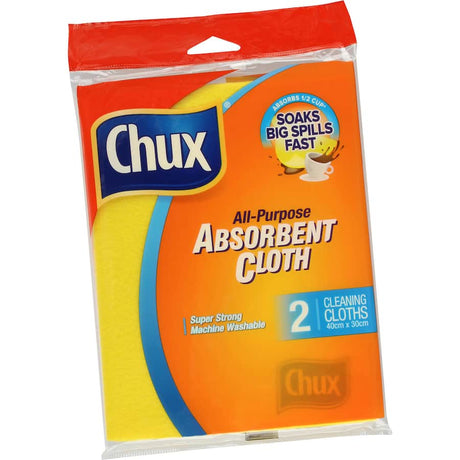 Super absorbent Chux Cleaning Cloth for versatile, effective cleaning in kitchens, bathrooms, and more, machine washable for eco-friendliness.
