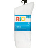Rio Mens Socks Sport Crew Black Size 6-10 5pr