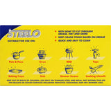 Steelo Stainless Soap Pads Lemon for tough grime, featuring non-rusting steel and lemon-scented soap for fresh cleaning.