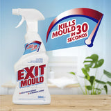 Exit Mould Mould Remover Spray effectively eliminates stubborn mould and mildew, leaving surfaces clean and fresh.