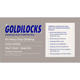 Goldilocks stainless steel scourer twin pack for rust-free, multi-purpose cleaning of kitchenware and household items.