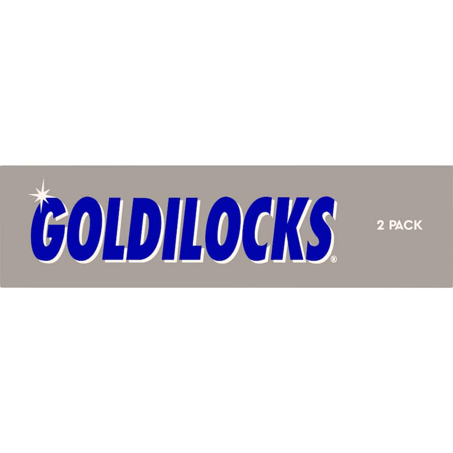 Goldilocks stainless steel scourers in twin pack, rust-free, ideal for versatile kitchen and household cleaning tasks.
