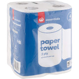Essentials Paper Towels Chubb: 2-ply, 60 sheets per roll, absorbent, eco-friendly, made in New Zealand for versatile cleaning.
