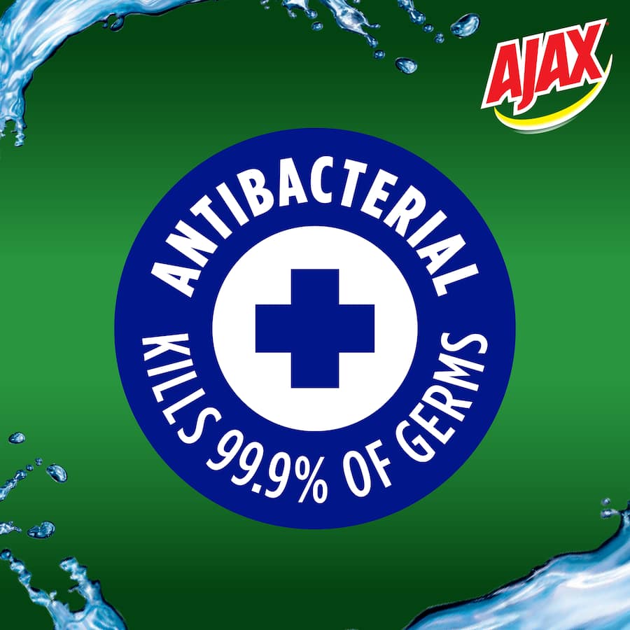Ajax Spray N Wipe Bathroom Cleaner in a 500mL bottle, effective antibacterial spray for soap scum removal and germ elimination.