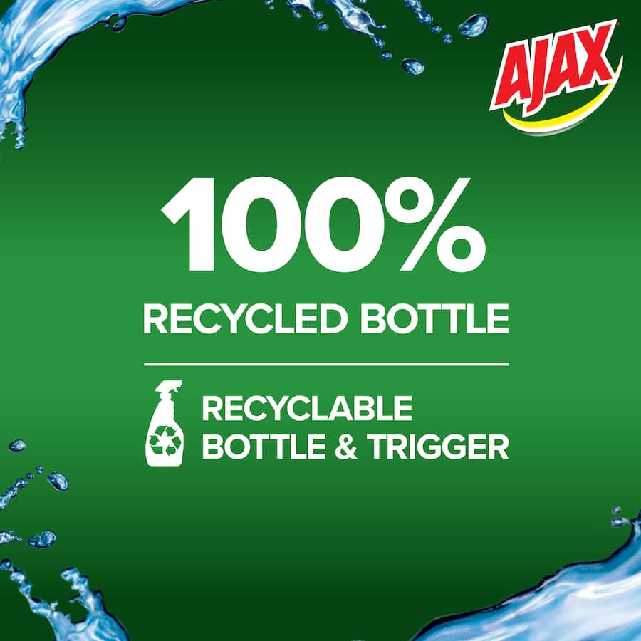 Ajax Spray N Wipe Bathroom Cleaner in a 500mL bottle, effectively kills 99.9% of germs with a refreshing Fresh Burst scent.