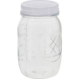 Elegant patterned glass jar for food storage, 9cm diameter, 13cm tall, ideal for preserving fruits and spices.