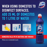 Domestos Multipurpose Bleach Regular, a thick disinfectant that kills 99.9% of germs, ideal for cleaning and sanitizing surfaces.