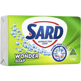 Sard Wonder Laundry Soap Stain Remover with eucalyptus removes tough stains and leaves fabrics fresh and clean.
