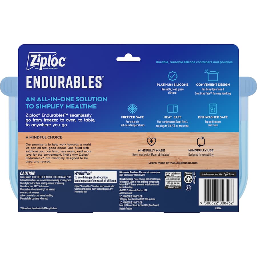 Large Ziploc Endurables Reusable Pouch for eco-friendly food storage, perfect for snacks, leftovers, meal prep, and travel.