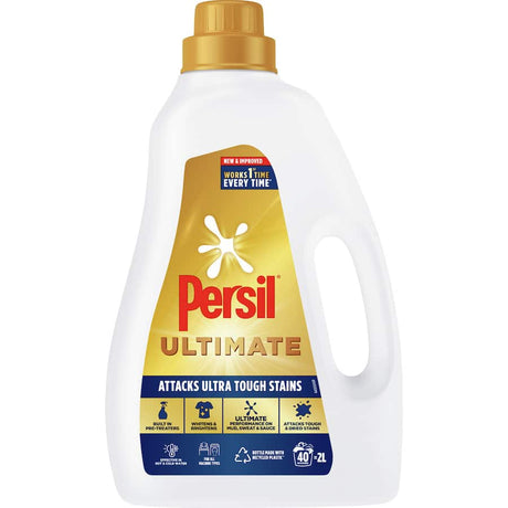 Persil Laundry Liquid Ultimate, powerful stain remover for all fabrics, eco-friendly, effective in hot and cold water.