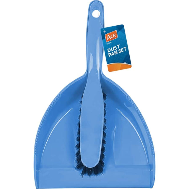 Ace Dustpan Set: Durable dustpan and soft-bristle broom combo for efficient indoor and outdoor cleaning.