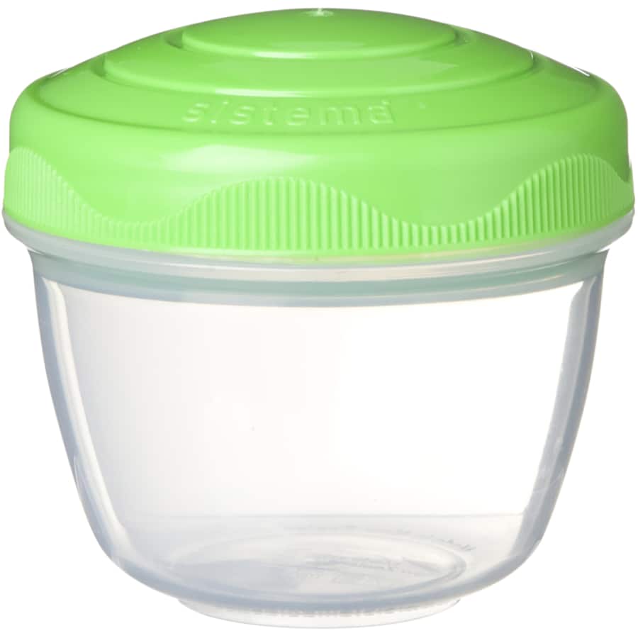 Sistema Container Yoghurt To Go: Stackable, BPA-free yogurt container with screw top lids for on-the-go snacks and meals.