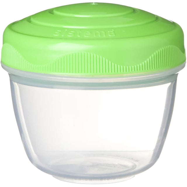 Sistema Container Yoghurt To Go: Stackable, BPA-free yogurt container with screw top lids for on-the-go snacks and meals.
