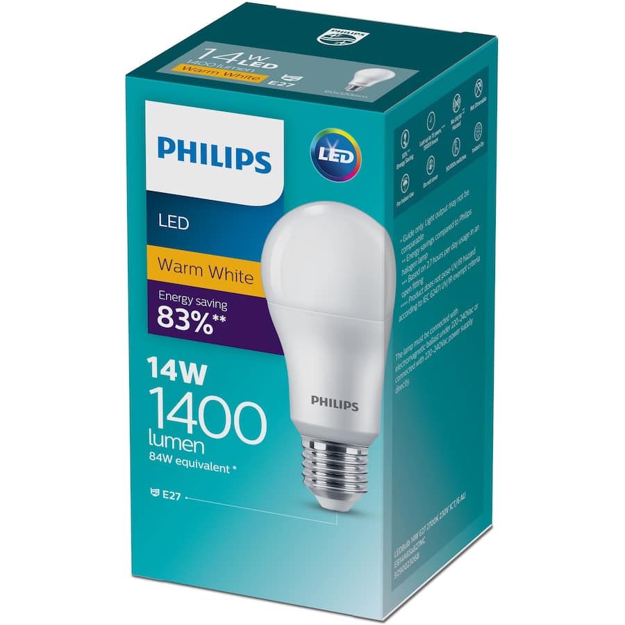 Philips Screw Light Bulb Led 14w 1400 Lumen Warm