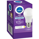 Olsent LED screw light bulb, 11W, 1050 lumens; cool white, energy-efficient with 25,000 hours lifespan for vibrant lighting.