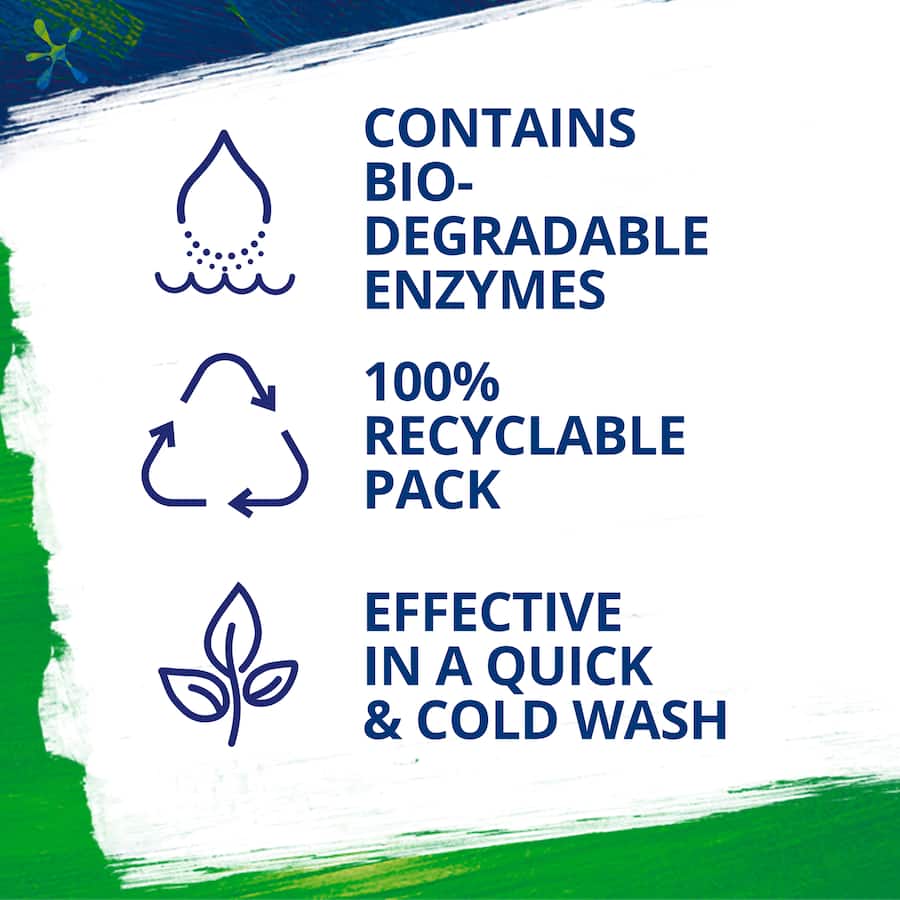 Persil Active Clean Laundry Powder for front and top loaders, effectively removes tough stains with eco-friendly formula.