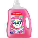 Surf Tropical Liquid Washing Detergent bottle for 80 washes, promoting freshness and stain removal with a delightful floral fragrance.