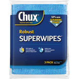 Chux Superwipes Robuste: Strong cleaning wipes with bacteriostat technology for odor resistance and effective surface cleaning.