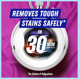 Vanish Napisan Oxi Action Gold stain remover powder for vibrant colors, efficiently removes tough stains at low temperatures.