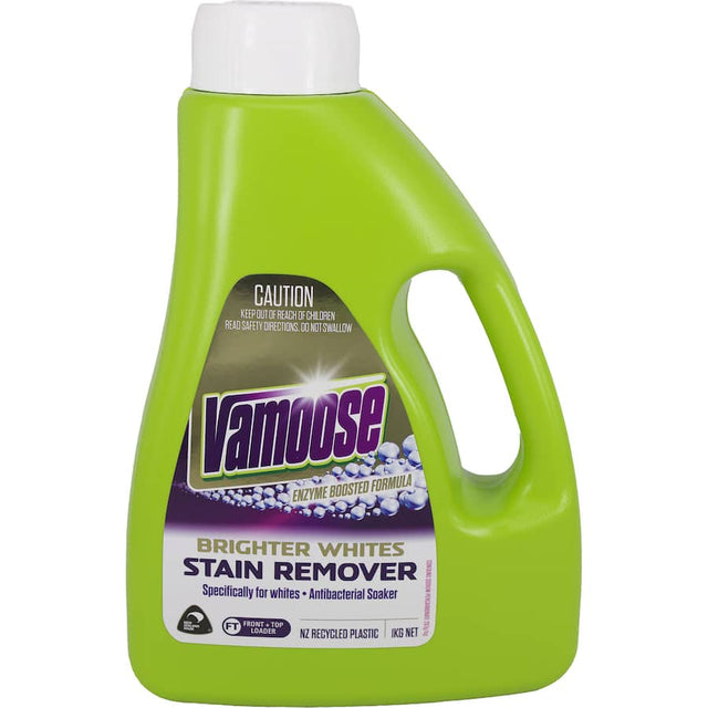 Vamoose Stain Remover Brighter Whites, eco-friendly stain fighter for brightening whites and eliminating tough stains.