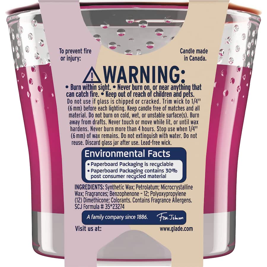 Glade 2 In 1 Scented Candle in Passion Fruit and Hawaiian Breeze, featuring tropical aromas of pineapple and mango.