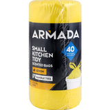 Armada Kitchen Tidy Bags in lavender or lemon scent, eco-friendly, 40 pack, perfect for 12L bins, durable and leak-proof.
