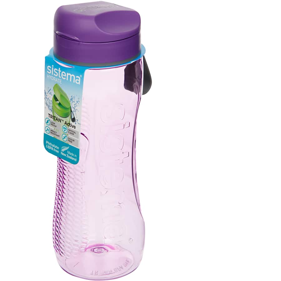 Lightweight Tritan drink bottle with flip-top lid and finger loop, perfect for active lifestyles and easy hydration on the go.