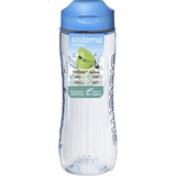 Lightweight Sistema Active Drink Bottle in Tritan with flip-top lid, finger loop, and vibrant colors for active hydration.
