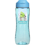 Active lifestyle Tritan drink bottle with flip-top lid, finger loop, dishwasher safe, and vibrant colors for easy hydration.