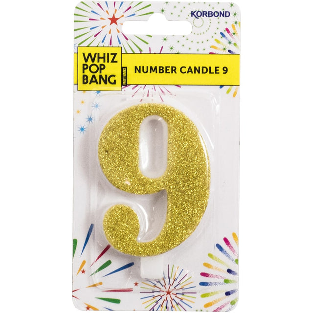 Vibrant Whiz Pop Bang Candles Number 9, hand-poured scented candle for relaxation and ambiance enhancement.