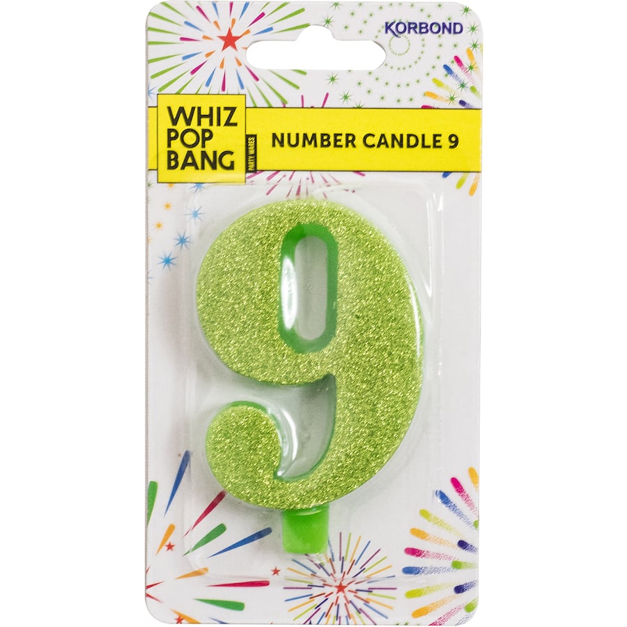 Vibrant Whiz Pop Bang Candles Number 9 in eco-friendly design, offering captivating scents for relaxation and ambiance enhancement.