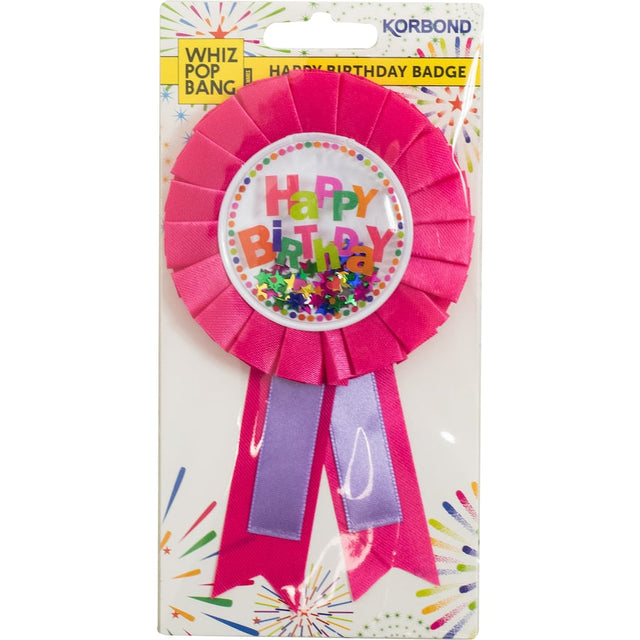 Vibrant Happy Birthday Accessories Badge, perfect for adding fun and flair to any birthday outfit or celebration.