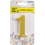 Colorful Whiz Pop Bang Candle Number 1, emitting vibrant scents for a warm ambiance and uplifting mood, eco-friendly with 50-hour burn.