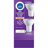 Warm white Olsent LED GU10 bulb, 240V, 6W, 500lm, energy-efficient lighting for cozy home ambiance.