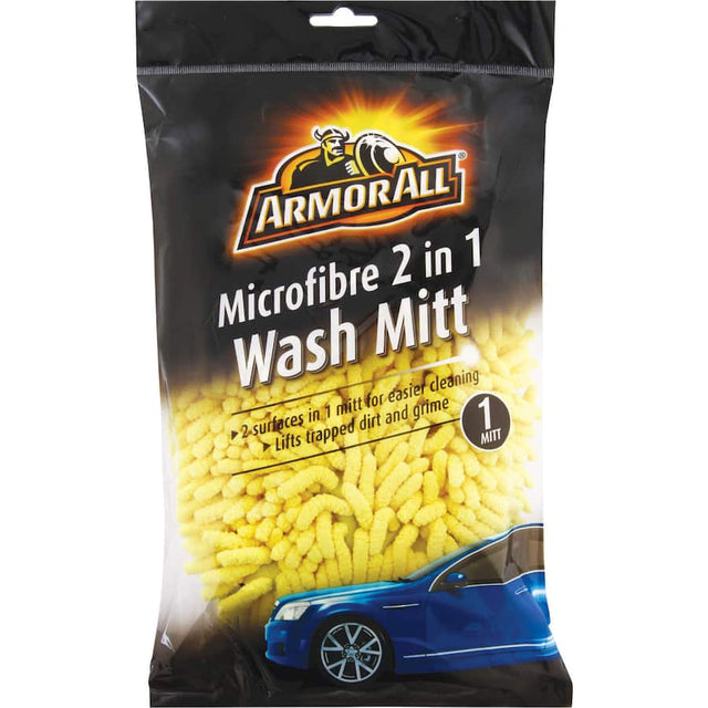 Microfibre 2-in-1 car wash mitt, dual-sided for effective cleaning and gentle touch, perfect for protecting your vehicle's finish.