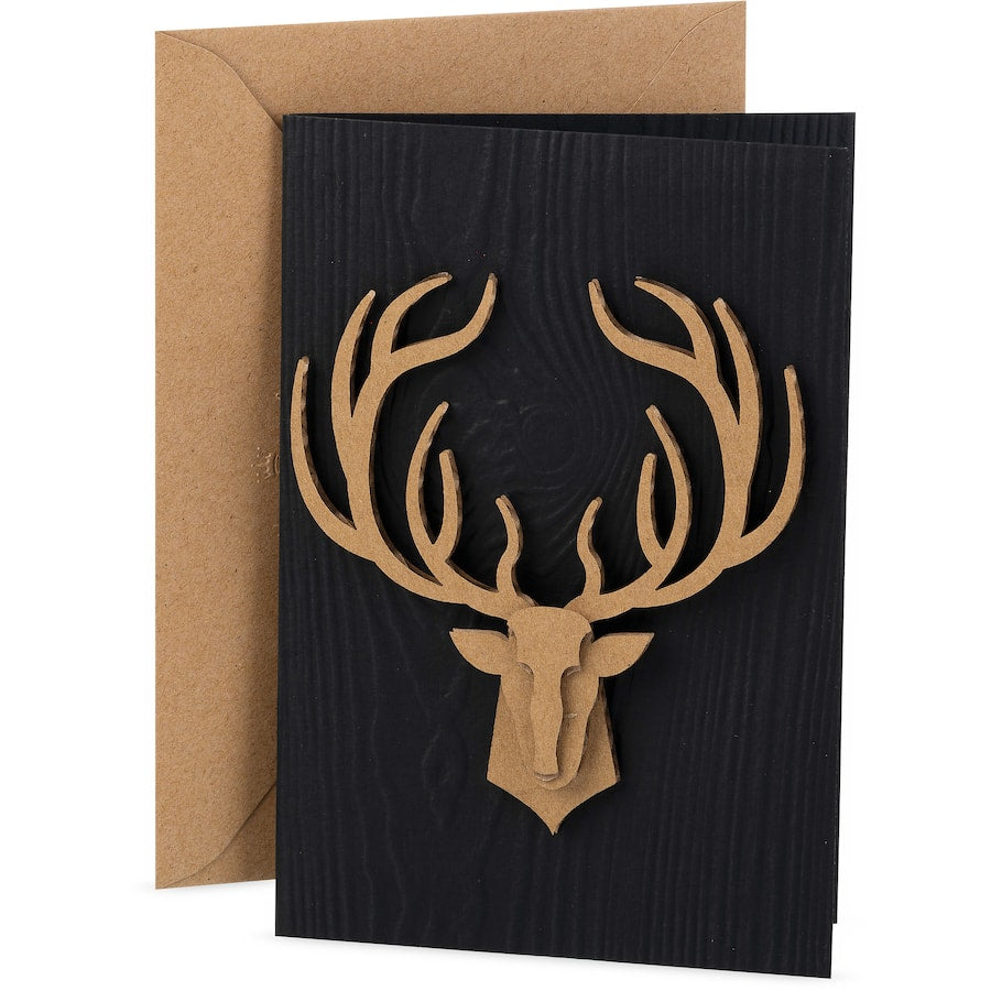 Elegant Hallmark greeting card featuring a detailed Stags Head design, perfect for nature lovers and special occasions.