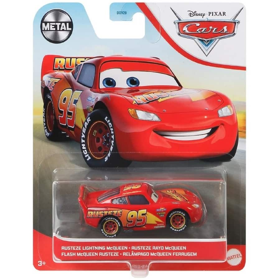 Assorted diecast Cars 3 toys featuring vibrant designs of iconic characters like Lightning McQueen and Mater, perfect for imaginative play.