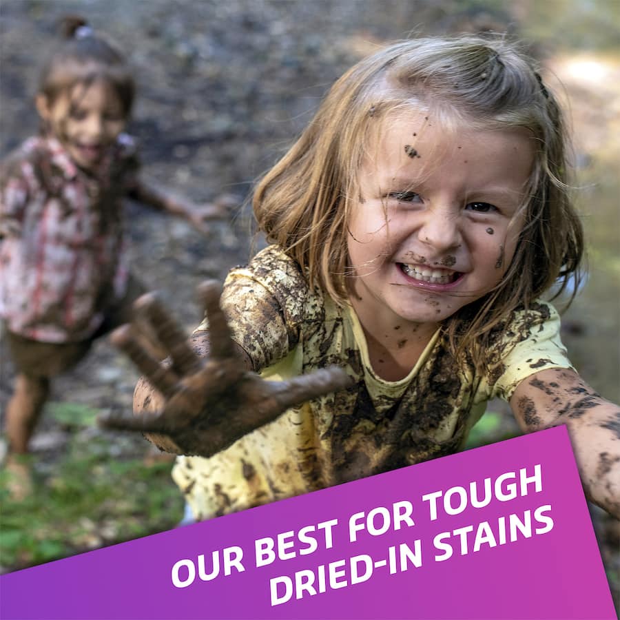 Vanish Preen Gold Oxi Action spray effectively removes tough stains like grass and wine, safe for colorfast fabrics.