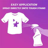 Vanish Preen Gold stain remover spray, effective on tough stains like red wine and grass, safe for colorfast fabrics.