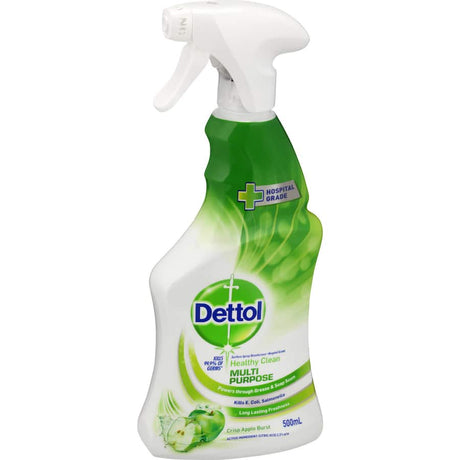 Dettol Healthy Clean Spray Multipurpose Cleaner in Crisp Apple provides effective cleaning and eliminates 99.9% of germs.