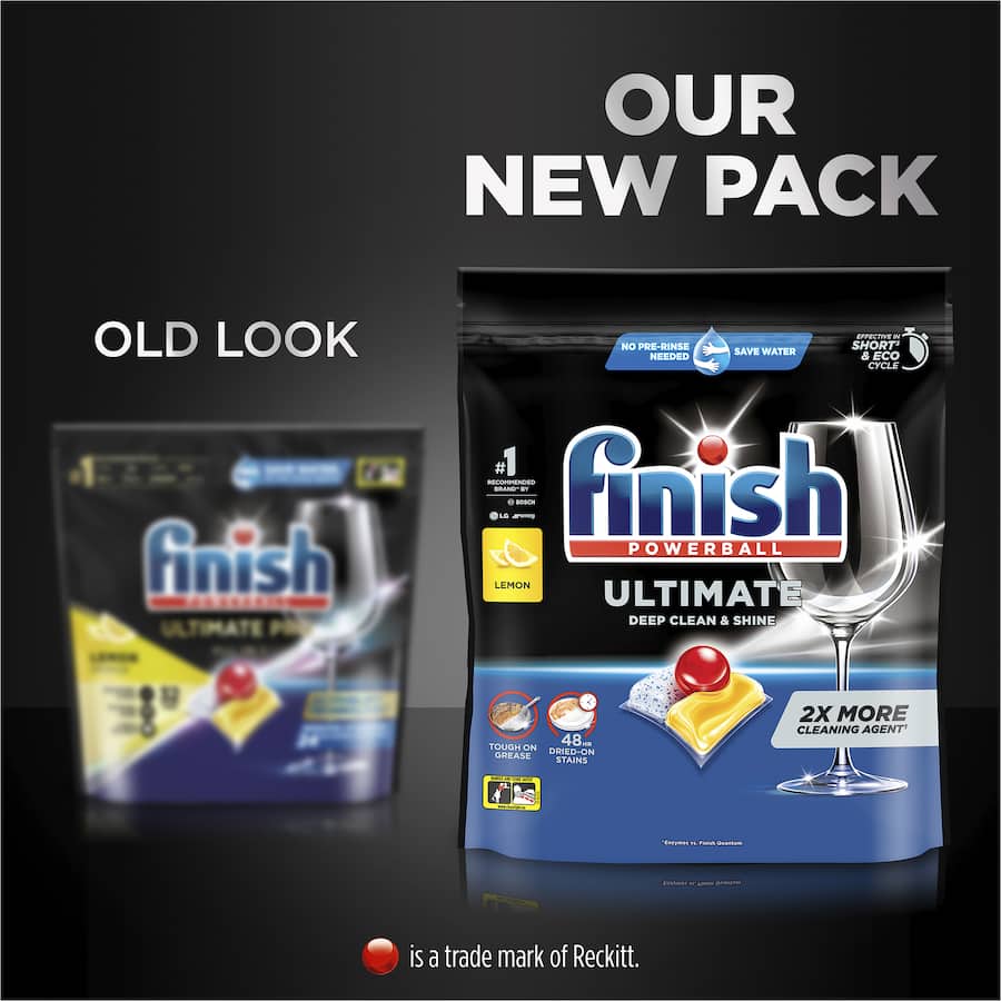 Finish Dishwasher Tablets Ultimate Pro Lemon Sparkle - advanced cleaning tablets with lemon scent, effective against tough stains.